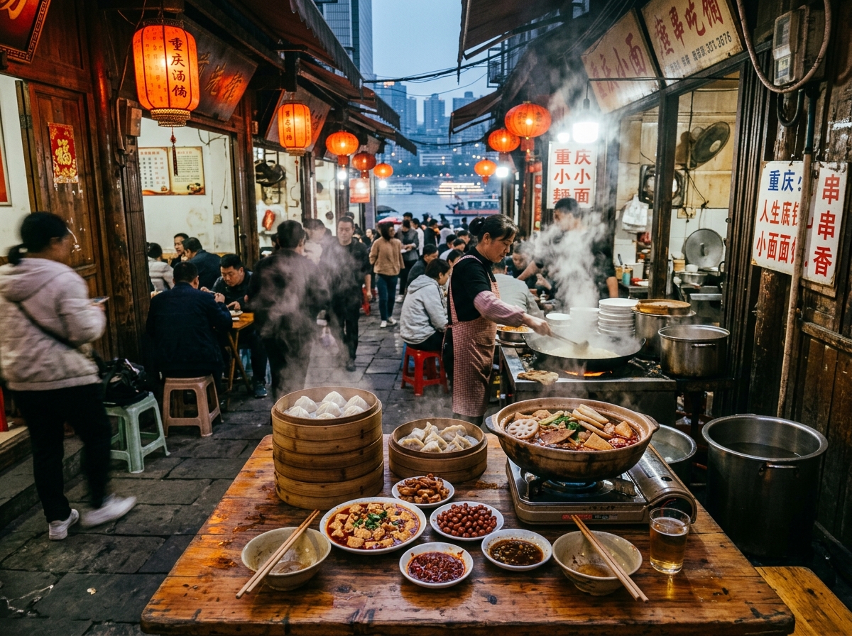 江城烟火老街与特色地道美食品尝